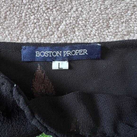 Boston Proper Silk Sheer Embroidered Sequin Off Shoulder Top Women's Large Fairy - Picture 6 of 12